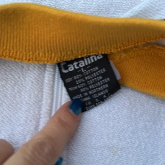 🖤🤍💛Catalina large French Terry jacket shirt sleeve vintage - Picture 7 of 8